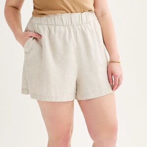 Sonoma femme linen blend Beige Casual Shorts size 3X